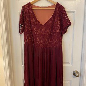 American Rag Burgundy Lace Dress 1X